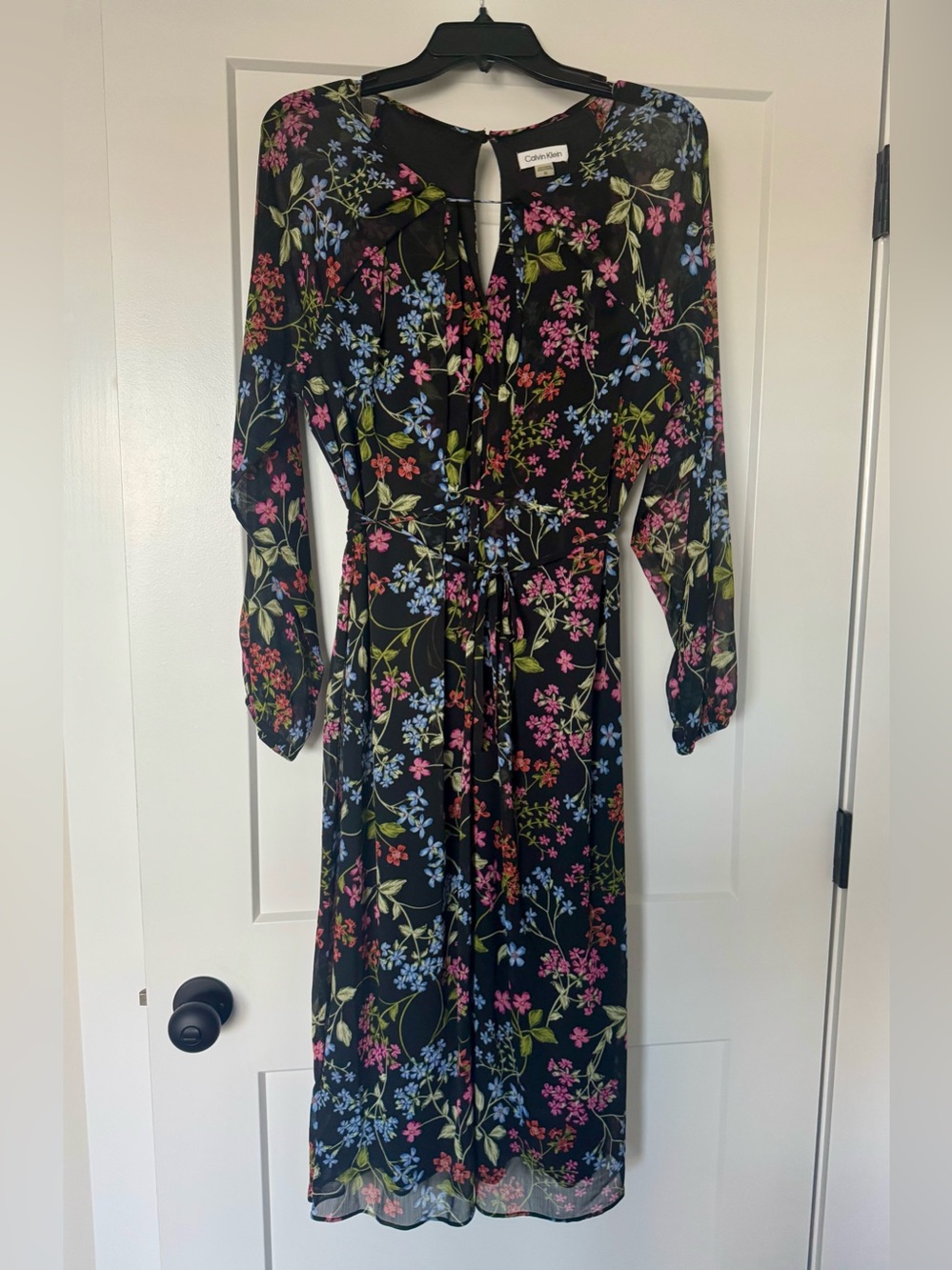 Calvin Klein Black Floral Dress - Size 10